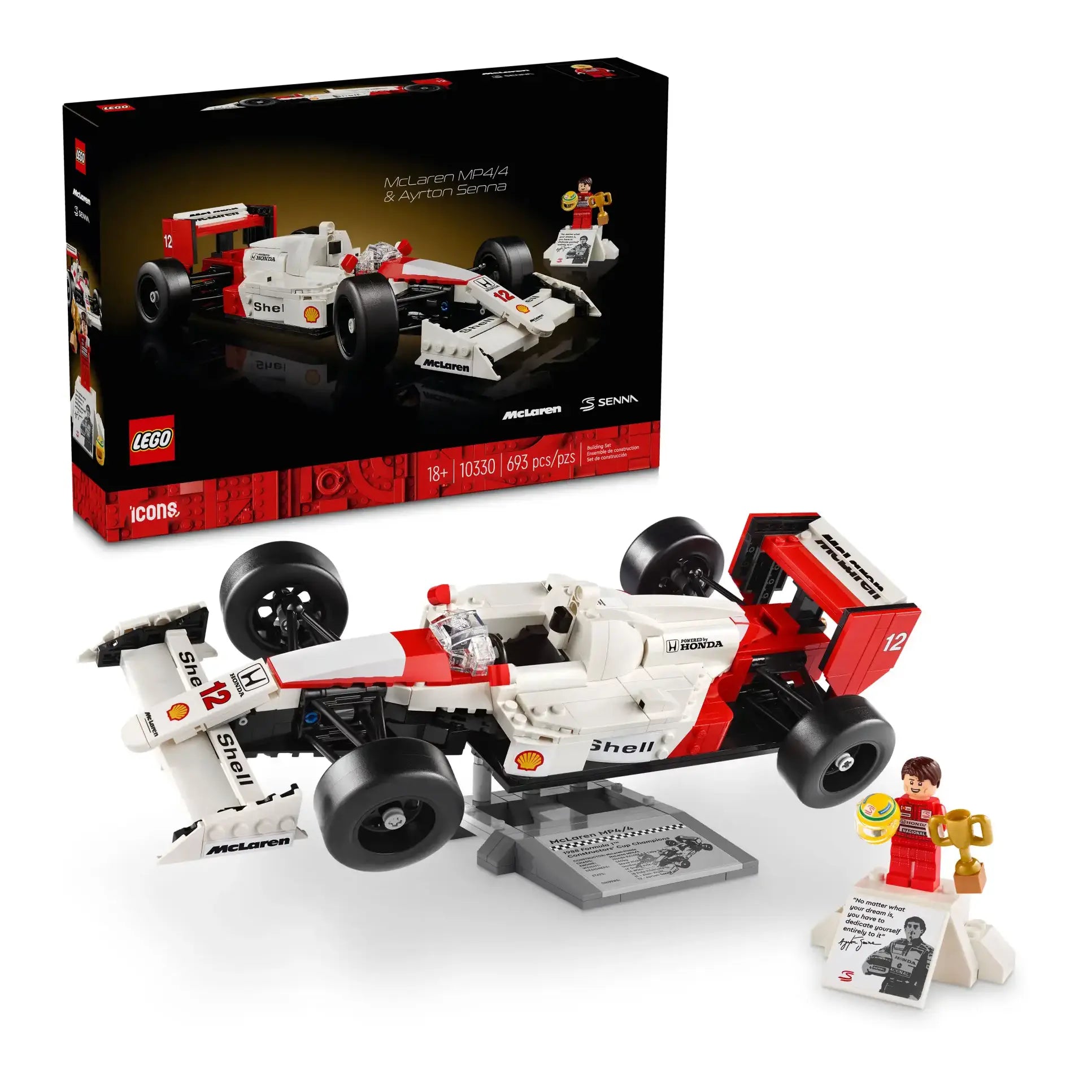 Transparent building blocks for creating see - through structures LEGO ICONS 10330 McLaren MP4/4 & Ayrton Senna Transparent building blocks for creating see - through structures LEGO ICONS 10330 McLaren MP4/4 & Ayrton Senna