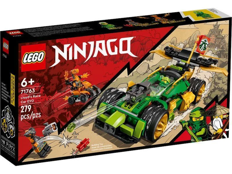 Glow - in - the - dark building blocks for nighttime fun​ LEGO NINJAGO 71763 Lloyd’s Race Car EVO