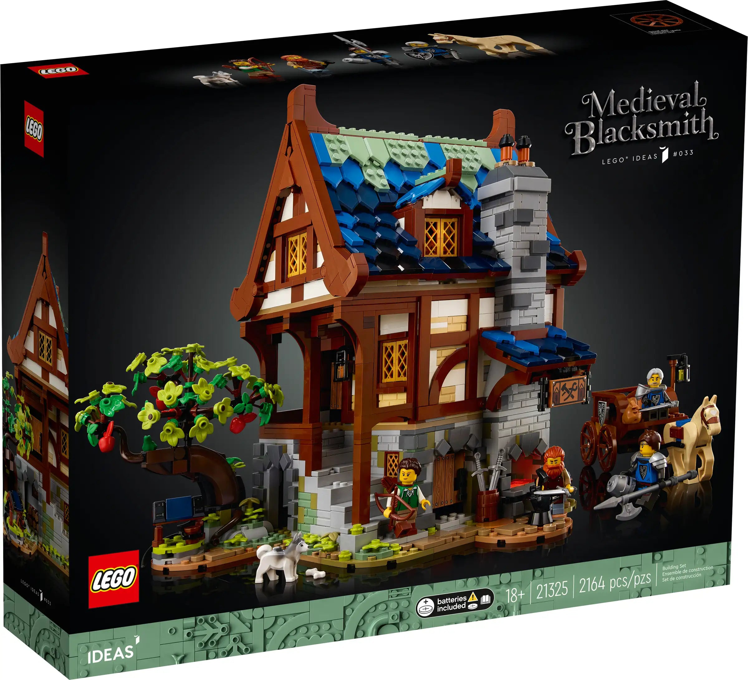 Building blocks with puzzle - like elements for added challenge LEGO IDEAS 21325 Medieval Blacksmith Building blocks with puzzle - like elements for added challenge LEGO IDEAS 21325 Medieval Blacksmith