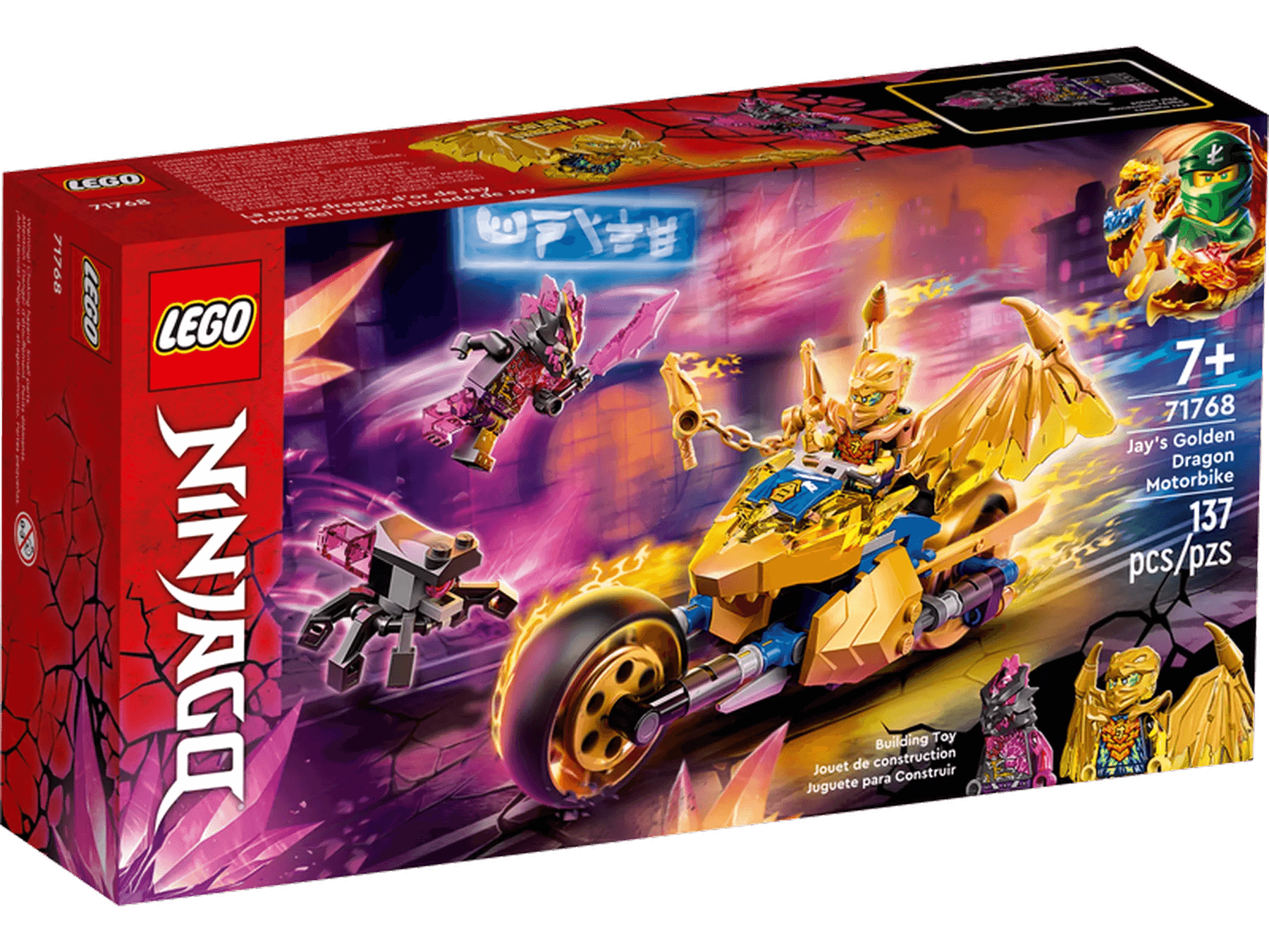 Large - sized plastic building blocks for outdoor play areas LEGO NINJAGO 71768 Jay's Golden Dragon Motorbike Large - sized plastic building blocks for outdoor play areas LEGO NINJAGO 71768 Jay's Golden Dragon Motorbike