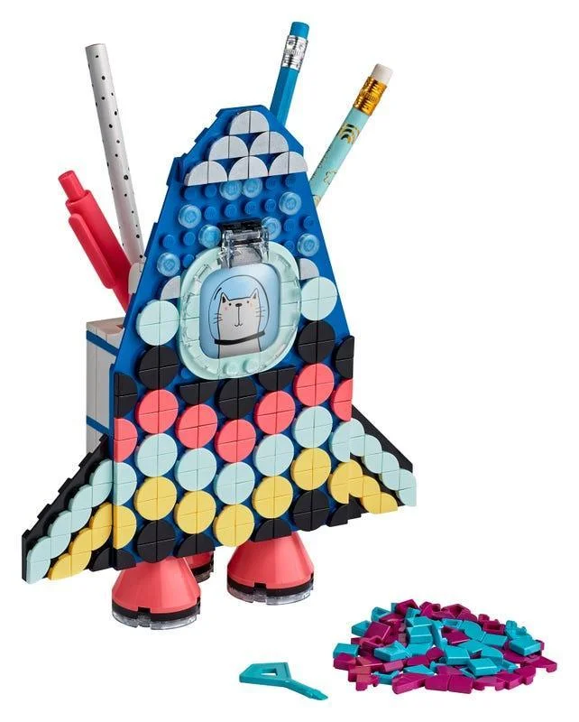 Building blocks for making playground - equipment models LEGO DOTS 41936 Pencil Holder Rocket Toy Desk Décoration Building blocks for making playground - equipment models LEGO DOTS 41936 Pencil Holder Rocket Toy Desk Décoration
