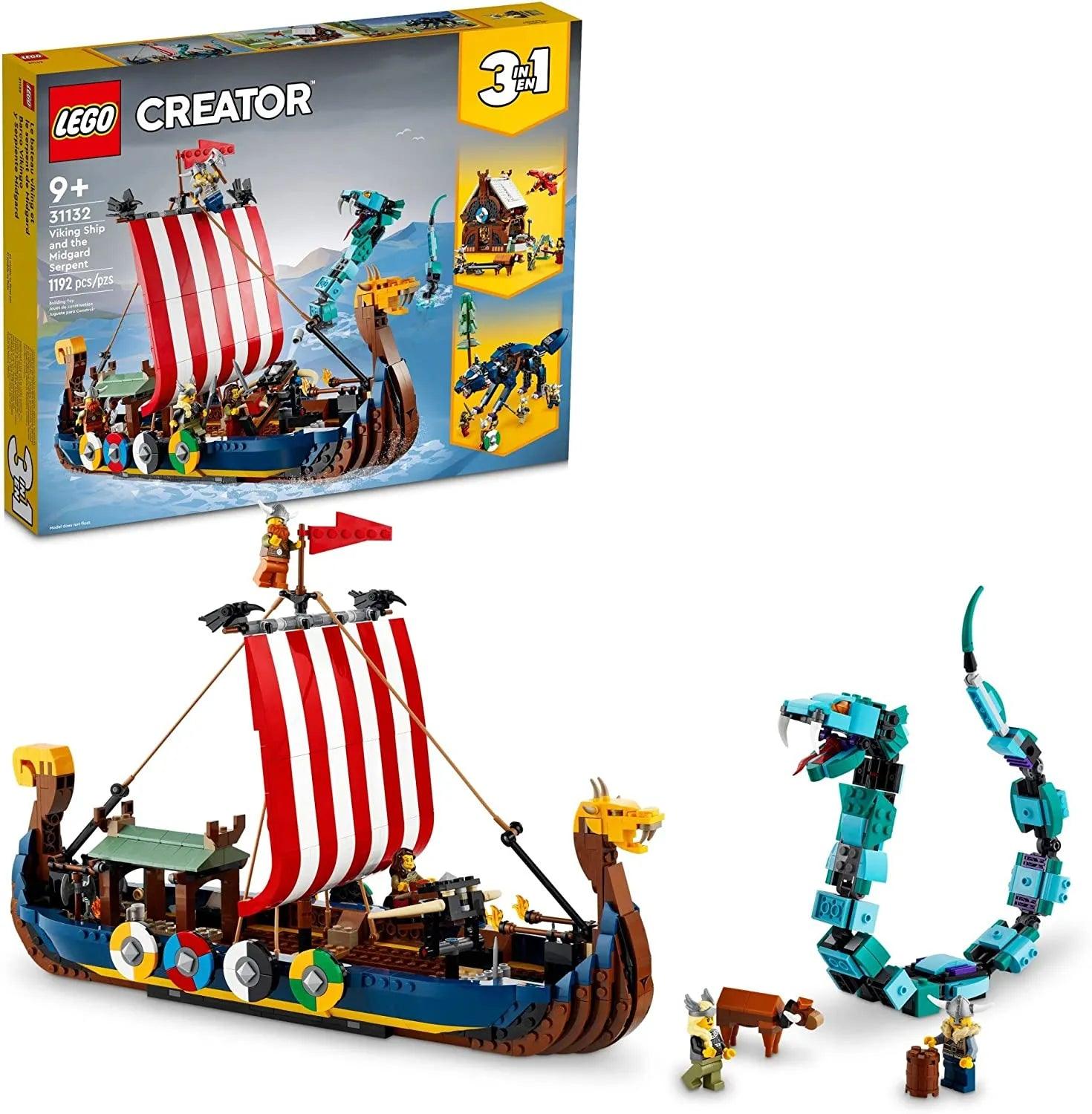 Building blocks for making underwater - world models LEGO CREATOR 3in1 31132 Viking Ship and the Midgard Serpent Building blocks for making underwater - world models LEGO CREATOR 3in1 31132 Viking Ship and the Midgard Serpent