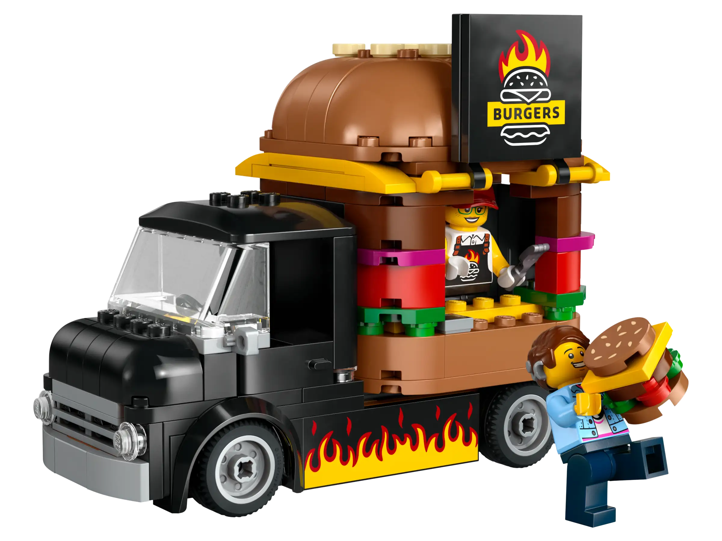3D - printed building blocks with unique shapes​ LEGO CITY 60404 Burger Truck
