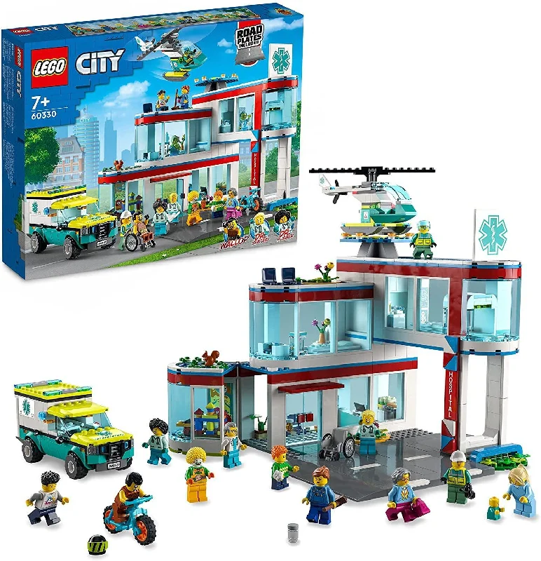 Art - inspired building blocks with painted designs LEGO CITY 60330 Hospital Building Set Art - inspired building blocks with painted designs LEGO CITY 60330 Hospital Building Set