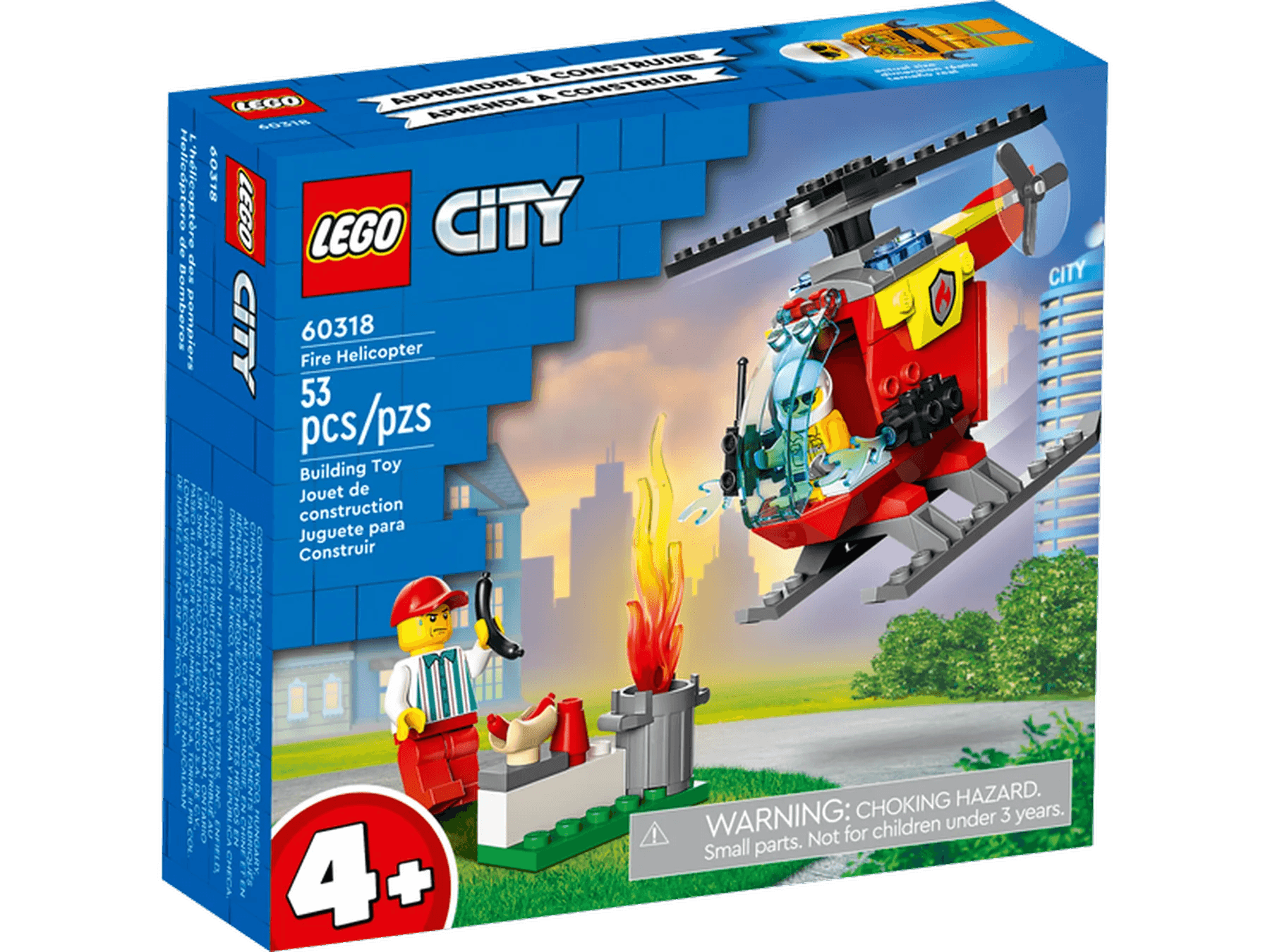 Building blocks for making stadium models​ LEGO CITY 60318 Fire Helicopter