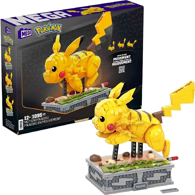 Building blocks with wheels for movable creations MEGA Pokémon Motion Pikachu Building Set Building blocks with wheels for movable creations MEGA Pokémon Motion Pikachu Building Set