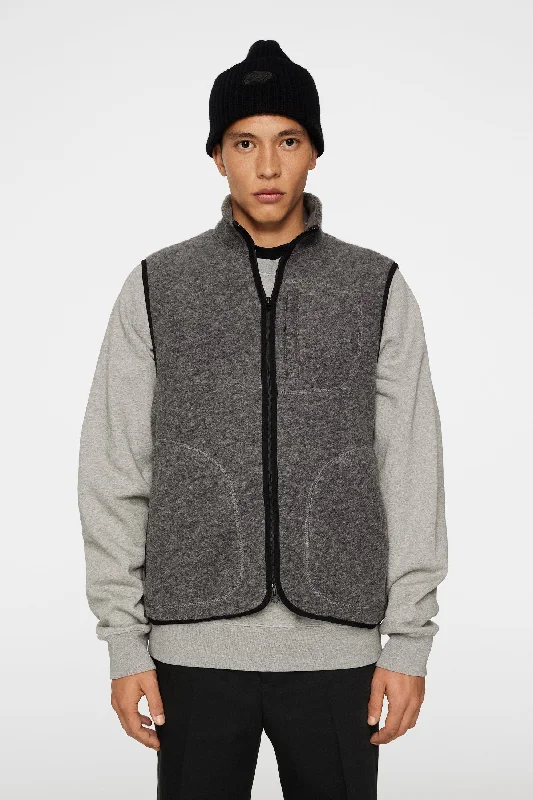 Duncan Wool Fleece Vest / Light Grey Melange