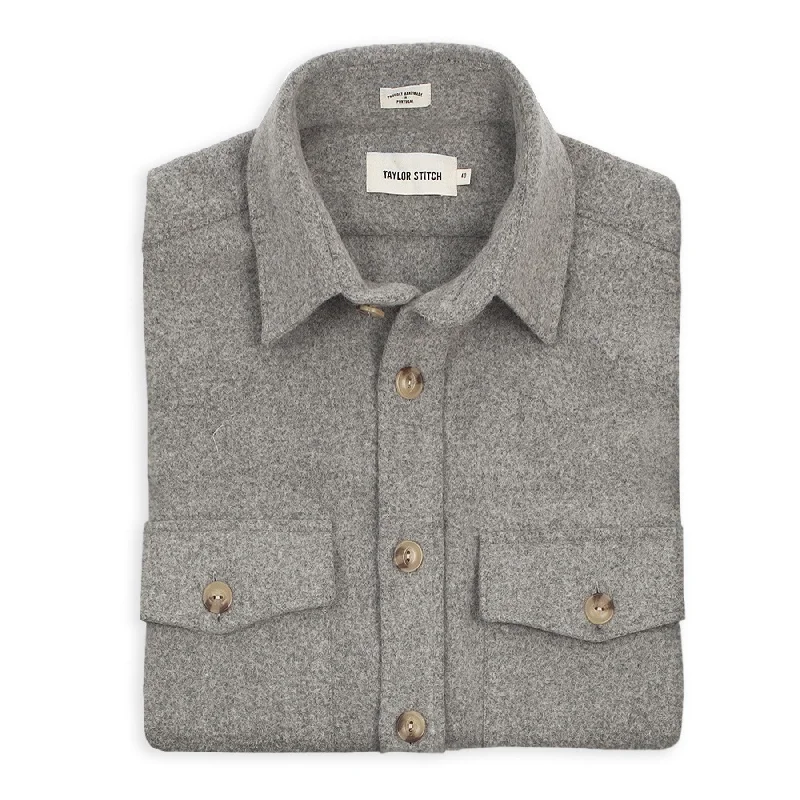 The Maritime Shirt Jacket in Ash Melton Wool