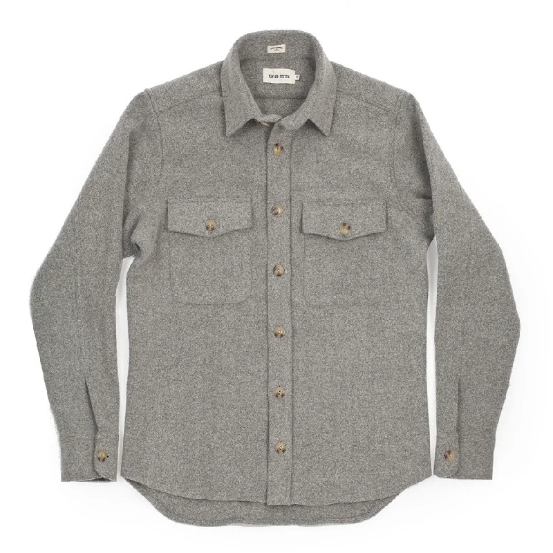 The Maritime Shirt Jacket in Ash Melton Wool