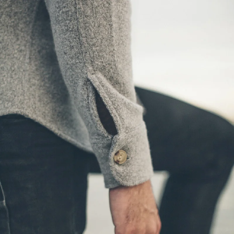 The Maritime Shirt Jacket in Ash Melton Wool