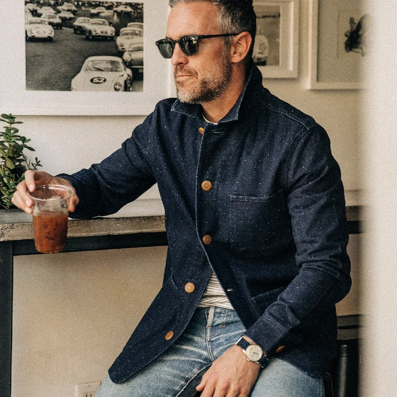 The Ojai Jacket in Indigo Herringbone