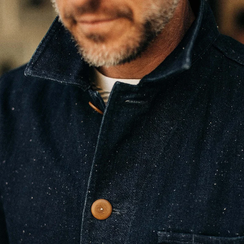 The Ojai Jacket in Indigo Herringbone