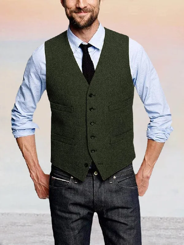 Classic Retro Tweed Vest