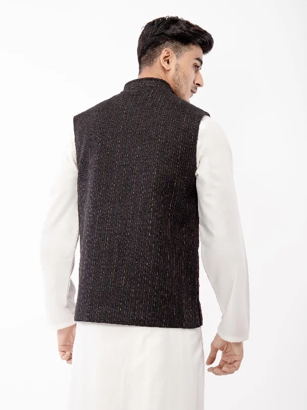 Men's Black Waist Coat Ceremonial - EMTWCC21-078