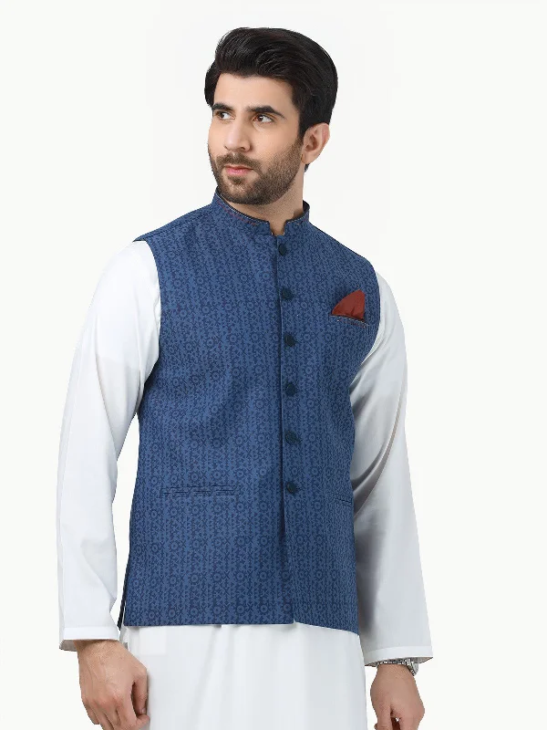 Men's Blue Waist Coat - EMTWC22-35816