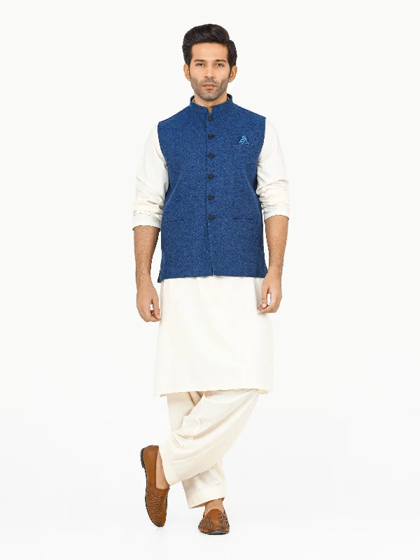 Men's Blue Waist Coat - EMTWC22-35826