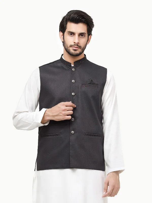 Men's Charcoal Waist Coat - EMTWC23-35852