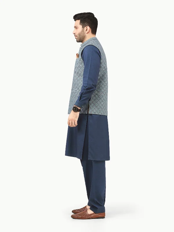 Men's Dirty Blue Waist Coat Ceremonial - EMTWCC22-132