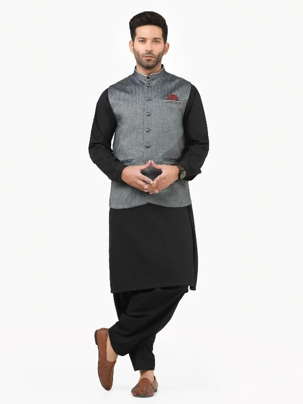 Men's Grey Waist Coat - EMTWC22-35796