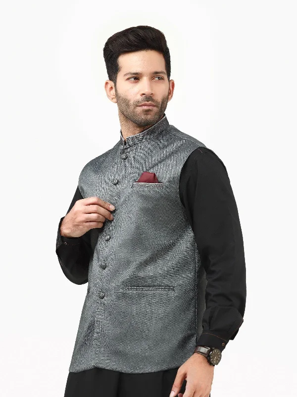 Men's Grey Waist Coat - EMTWC22-35796