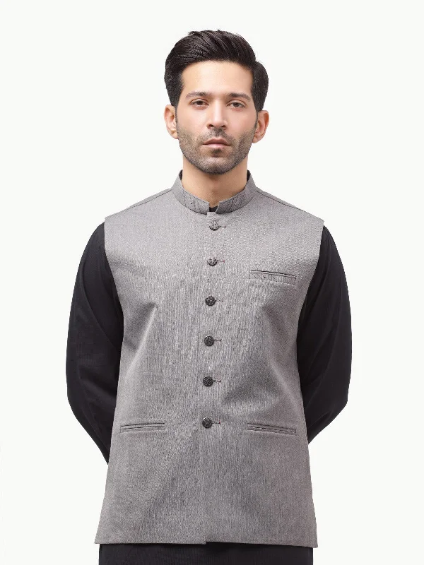 Men's Grey Waist Coat - EMTWC23-35864