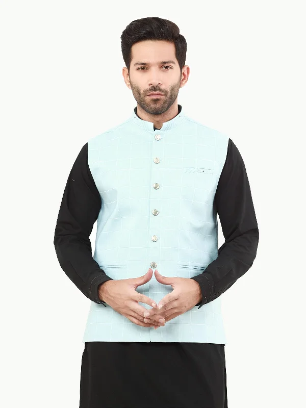 Men's Light Blue Waist Coat - EMTWC22-35809