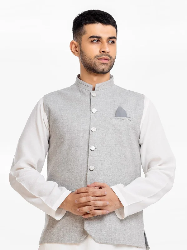 Men's Light Grey Waist Coat - EMTWC23-35875