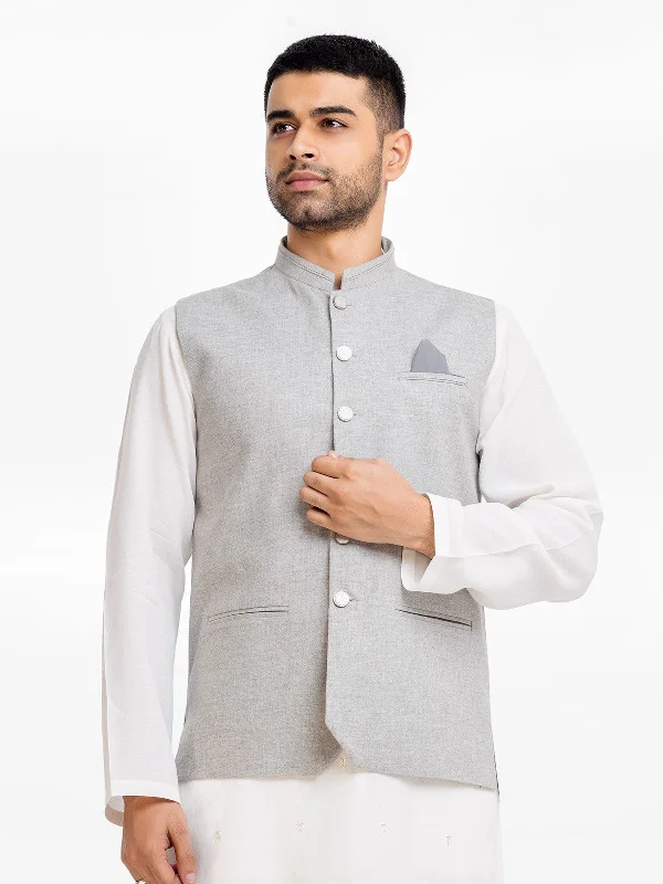 Men's Light Grey Waist Coat - EMTWC23-35875