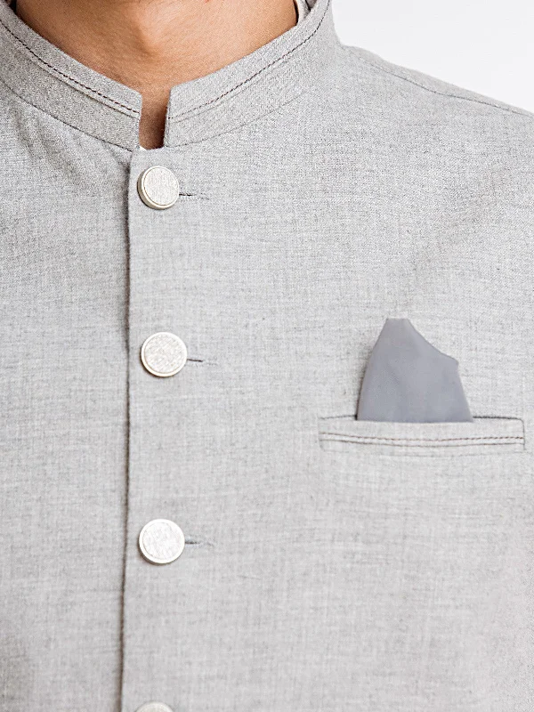 Men's Light Grey Waist Coat - EMTWC23-35875