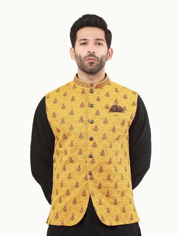 Men's Mustard Waist Coat Ceremonial - EMTWCC22-115