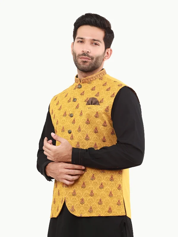 Men's Mustard Waist Coat Ceremonial - EMTWCC22-115