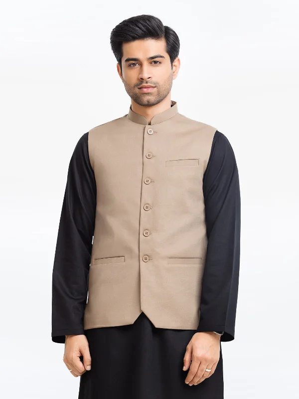 Men's Khaki Waist Coat - EMTWCP24-35903