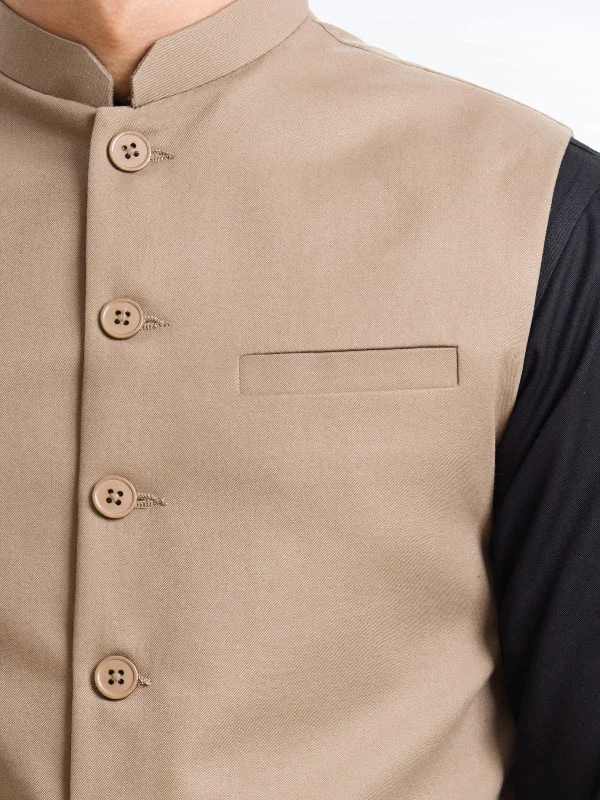 Men's Khaki Waist Coat - EMTWCP24-35903