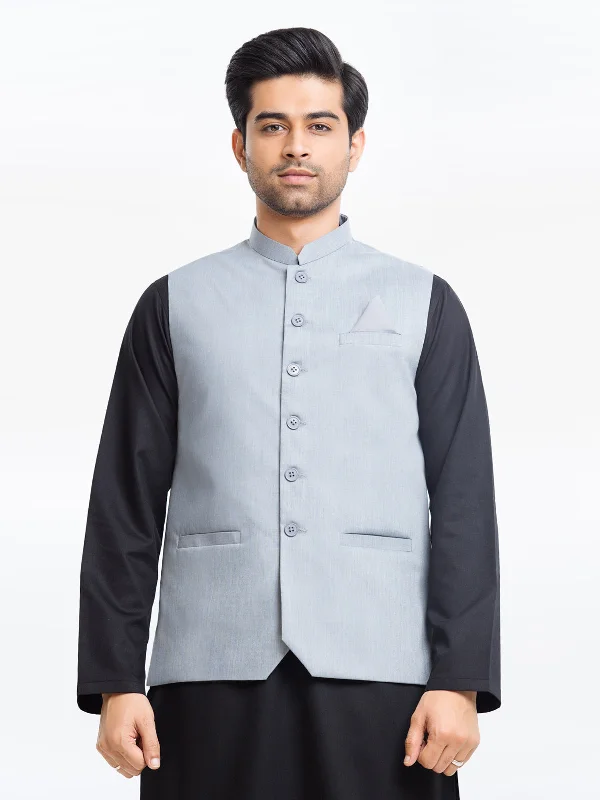 Men's Steel Blue Waist Coat - EMTWCP24-35899