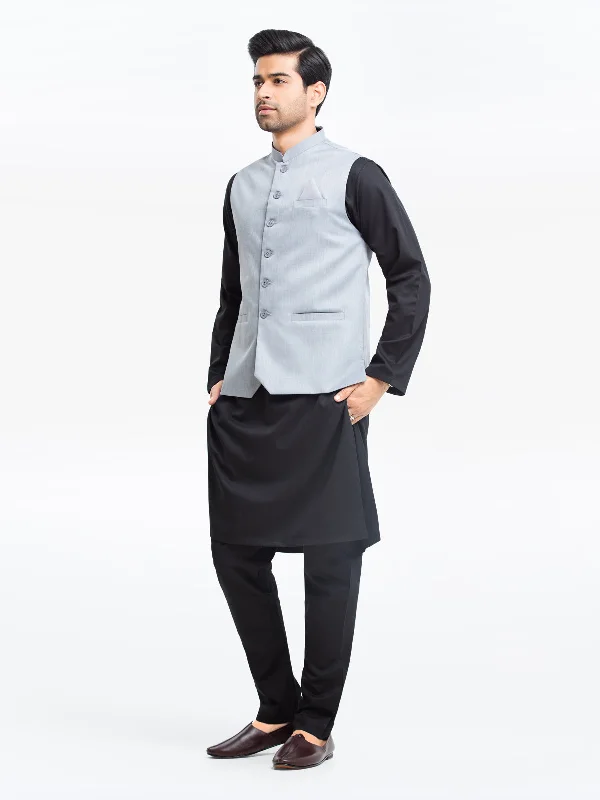 Men's Steel Blue Waist Coat - EMTWCP24-35899