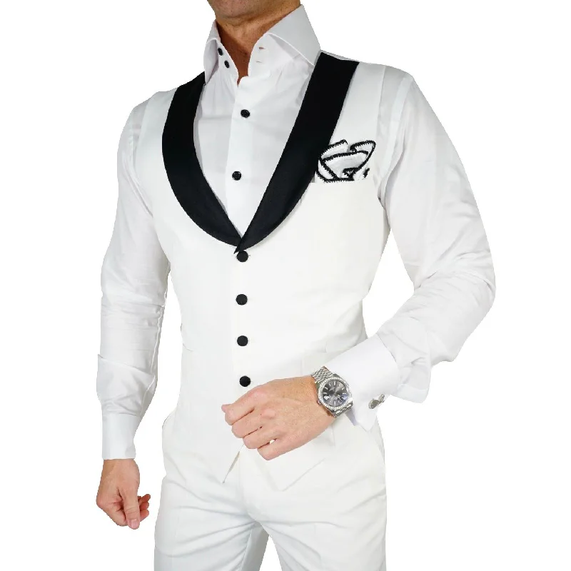 White & Black Ciottoli Waistcoat