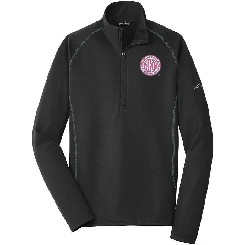 AKC Breast Cancer Awareness Embroidered Eddie Bauer Mens Quarter Zip Pullover Fleece