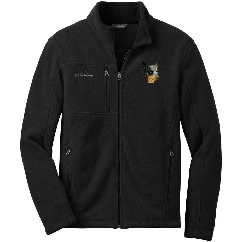 Australian Cattle Dog Embroidered Mens Fleece Jackets