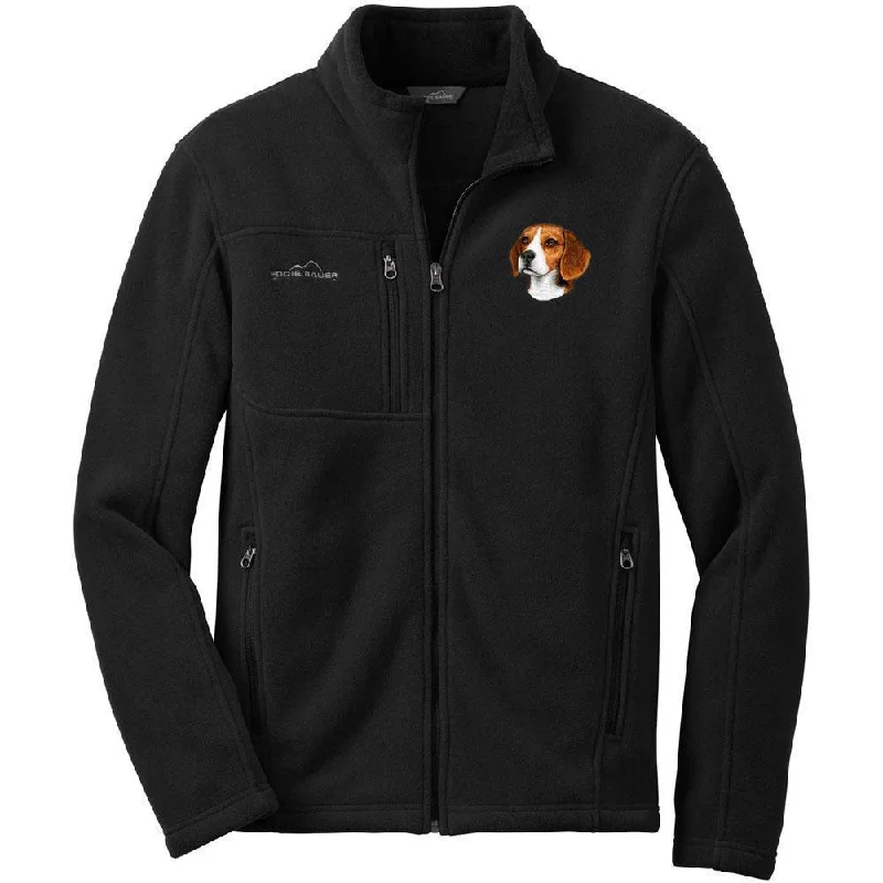 Beagle Embroidered Mens Fleece Jackets