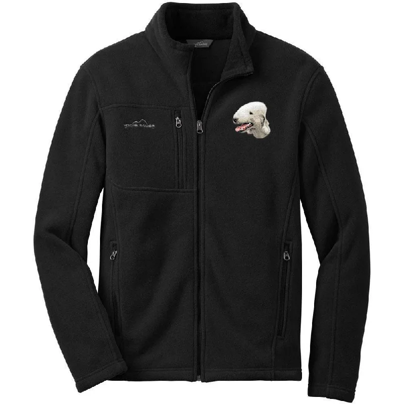 Bedlington Terrier Embroidered Mens Fleece Jackets