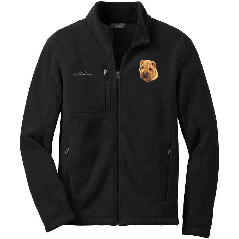 Chinese Shar-Pei Embroidered Mens Fleece Jackets