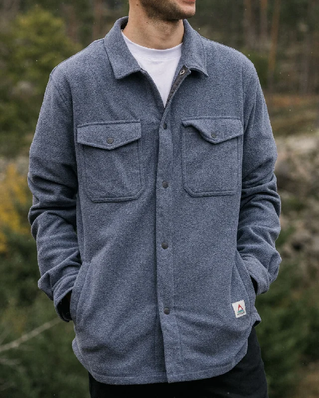 Maple Recycled Polar Fleece Long Sleeve Shirt - Navy Marl