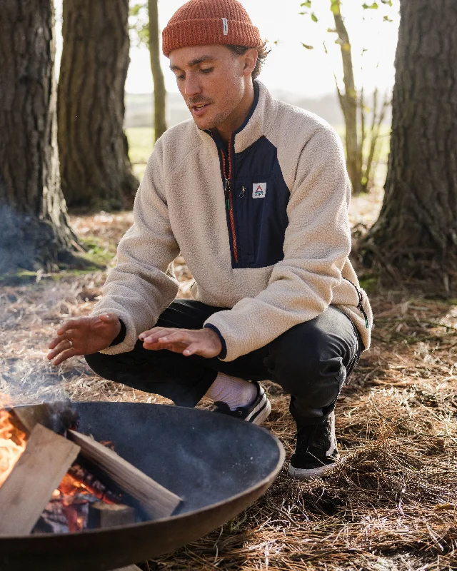 Offgrid 2.0 Half Zip Recycled Sherpa Fleece - Oatmeal/Navy