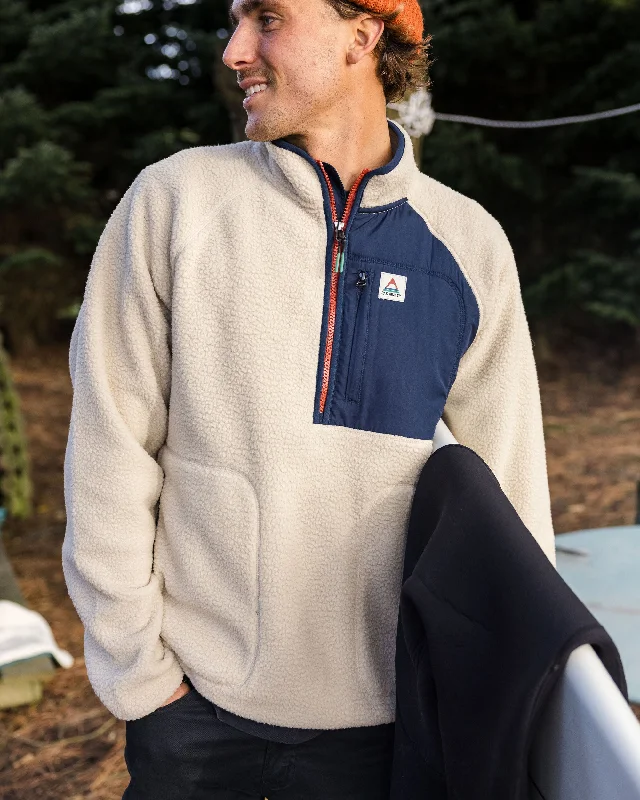 Offgrid 2.0 Half Zip Recycled Sherpa Fleece - Oatmeal/Navy