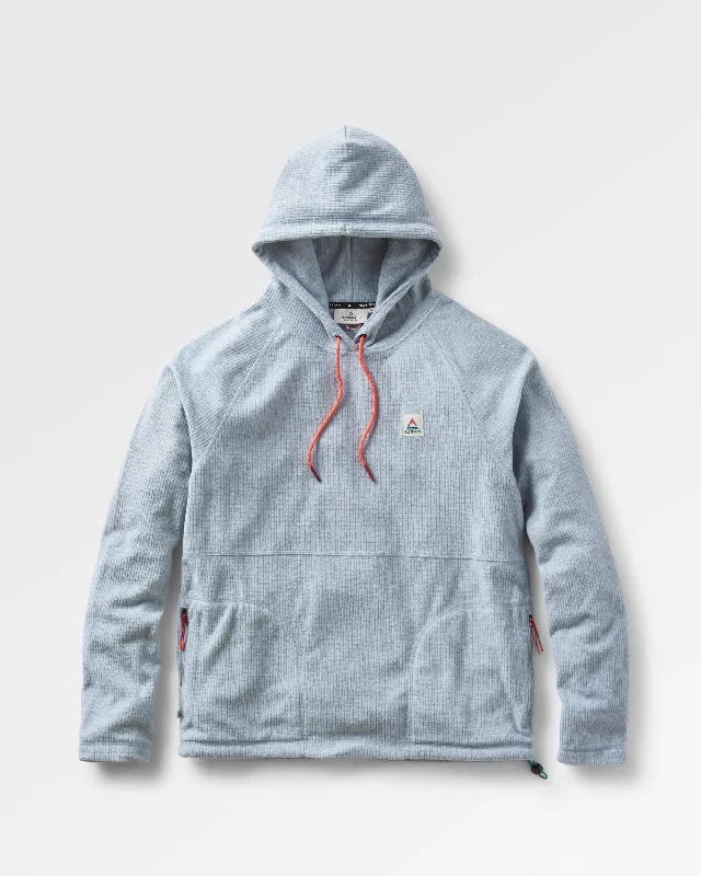 Point Recycled Grid Polar Fleece Hoodie - Gray Marl