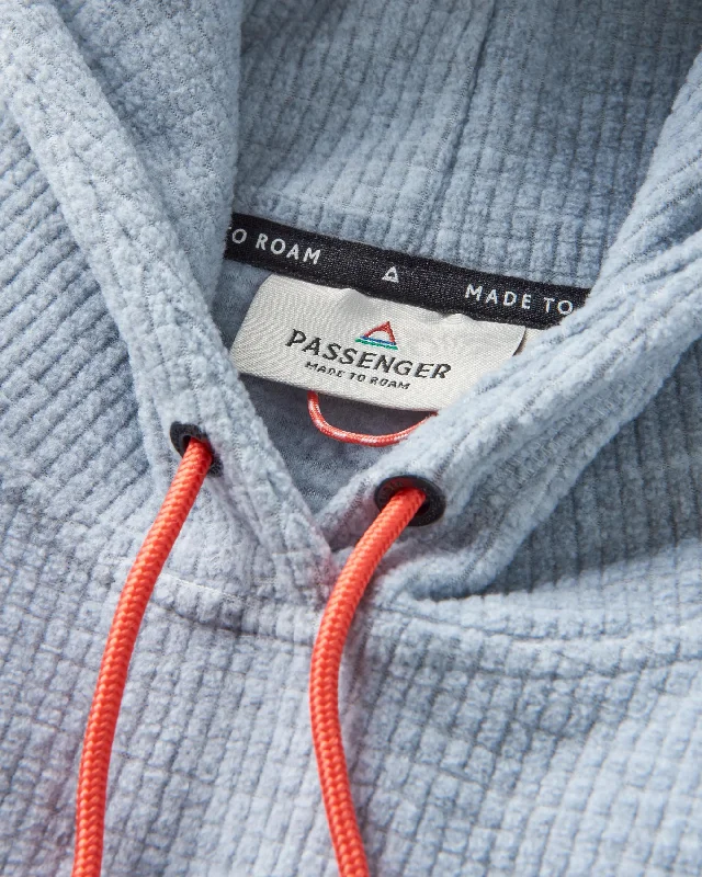 Point Recycled Grid Polar Fleece Hoodie - Gray Marl