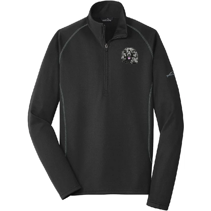 Portuguese Water Dog Embroidered Eddie Bauer Mens Quarter Zip Pullover Fleece