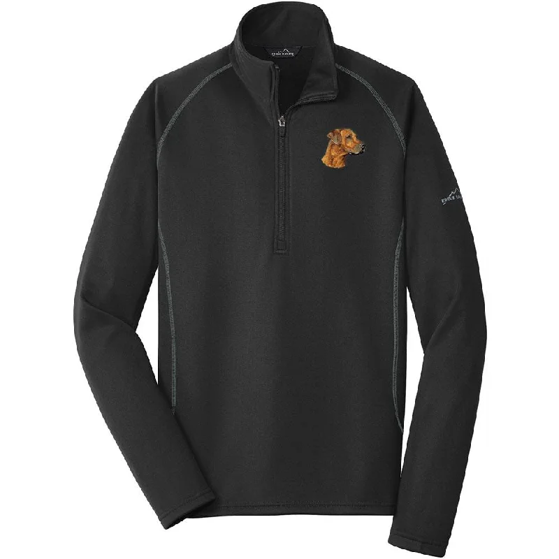 Rhodesian Ridgeback Embroidered Eddie Bauer Mens Quarter Zip Pullover Fleece