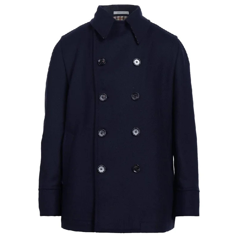 Aquascutum Elegant Double-Breasted Men's Wool Men's Coat