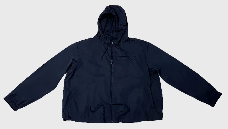 Bally 6301237 Navy Blue Waterproof Hooded Raincoat